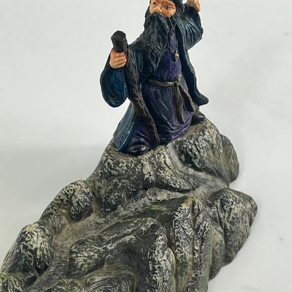Vintage Wizard & Dragon Resin Incense Holder Signed Kim '99 14" Fantasy Decor - Picture 8 of 11